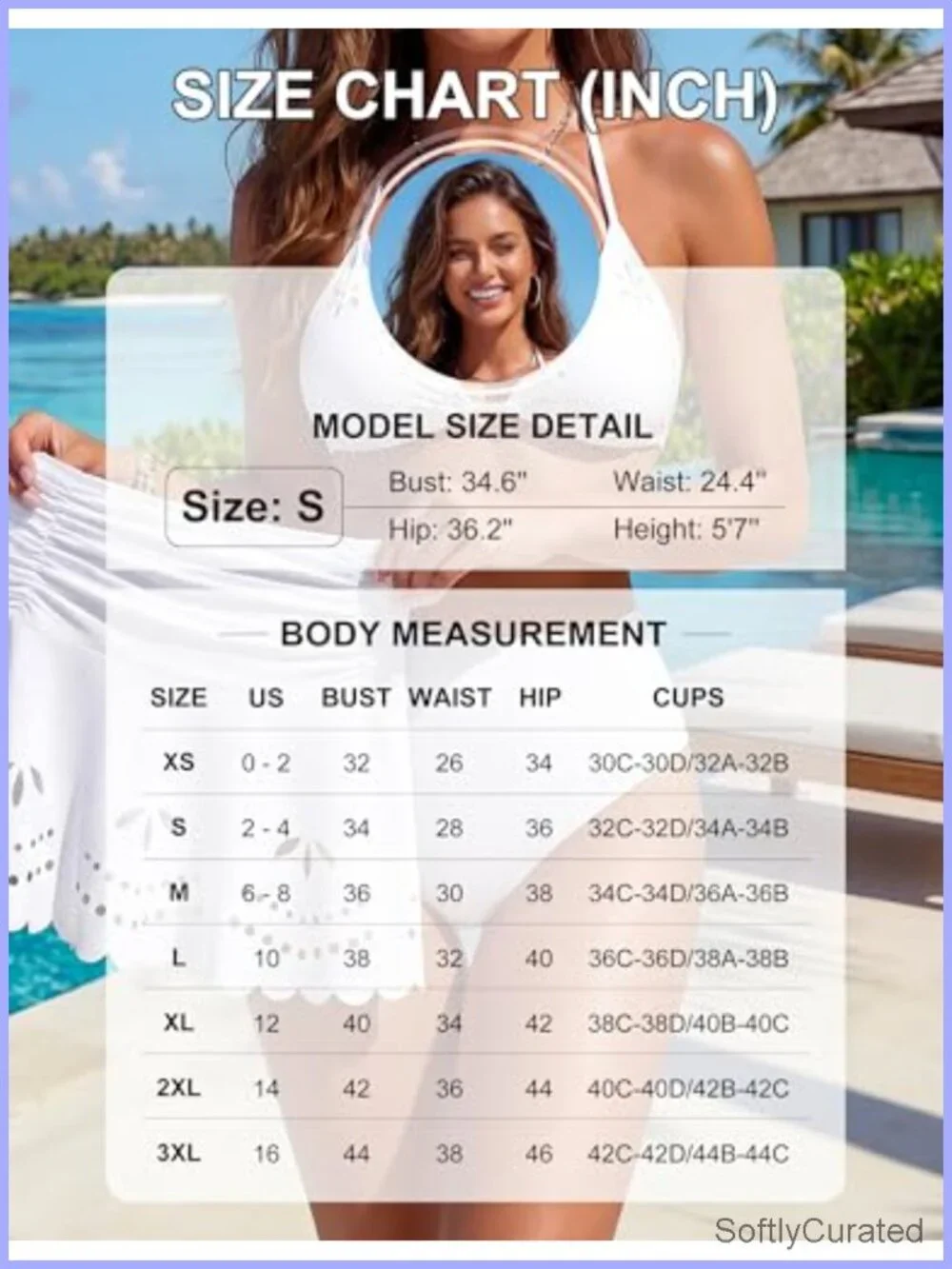 High Waisted Swim Skirt with Tummy Control Detachable 2-in-1 Bikini Bottom